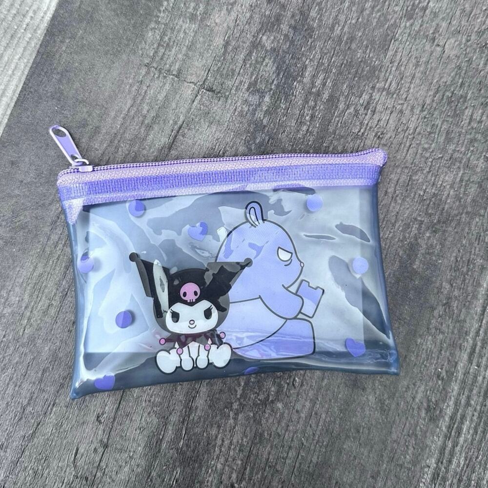 Sanrio kuromi clear coin purse pouch purple
